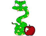 Desenho Serpente e maçã pintado por anaclara_r