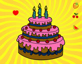 Desenho Torta de Aniversário pintado por anaclara_r