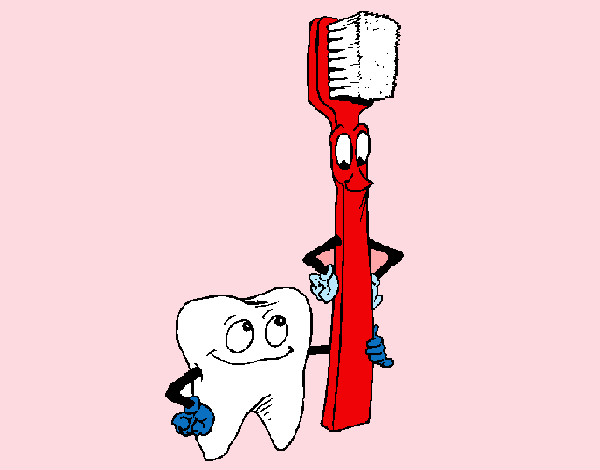 Desenho Dentes e escova de dentes pintado por anaclara_r