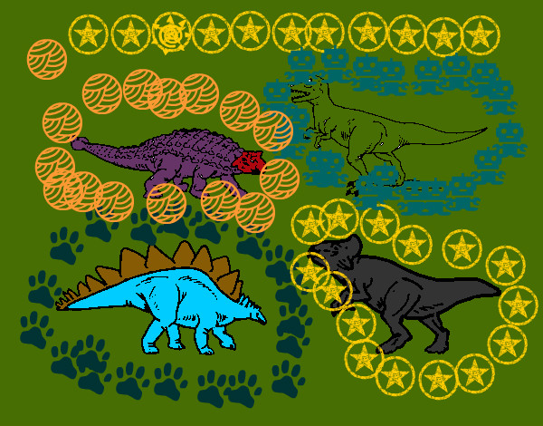 Desenho Dinossauros de terra pintado por joaoarthur