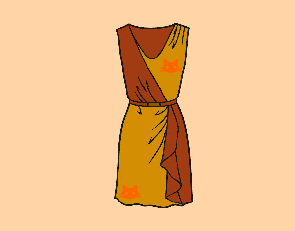 Desenho Vestido simples pintado por missmirim