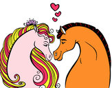 Desenho Cavalos apaixonados pintado por sofiapzzo
