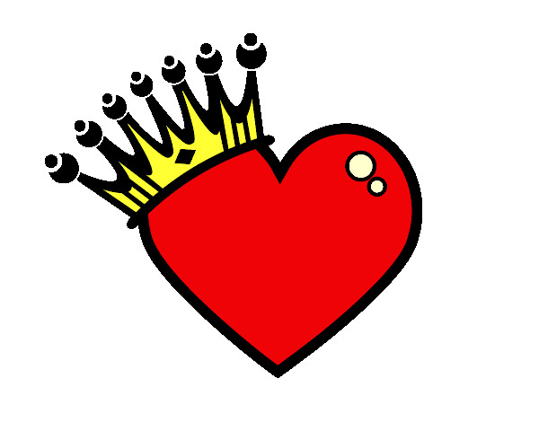 Desenho Coração com coroa pintado por brunann