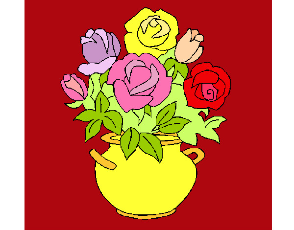 Desenho Jarro de flores pintado por gismonti