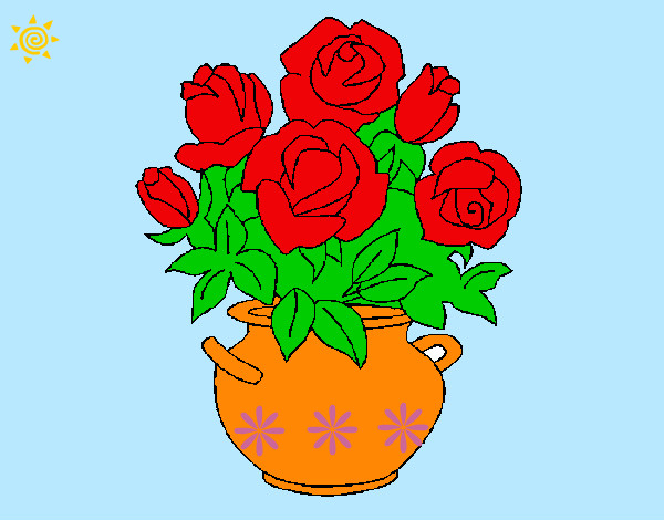 Desenho Jarro de flores pintado por Melissa123