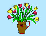Desenho Jarro de tulipa pintado por Gabyybra 