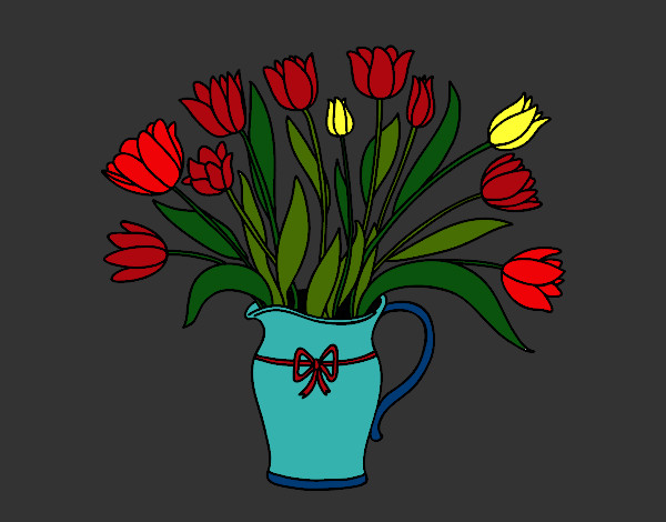 Desenho Jarro de tulipa pintado por RegisAssun