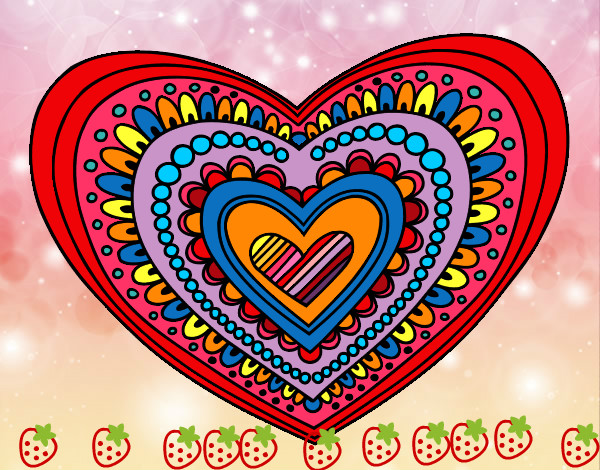 Desenho Mandala coração pintado por karina1012