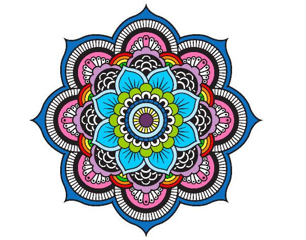 Desenho Mandala flor oriental pintado por claukamei