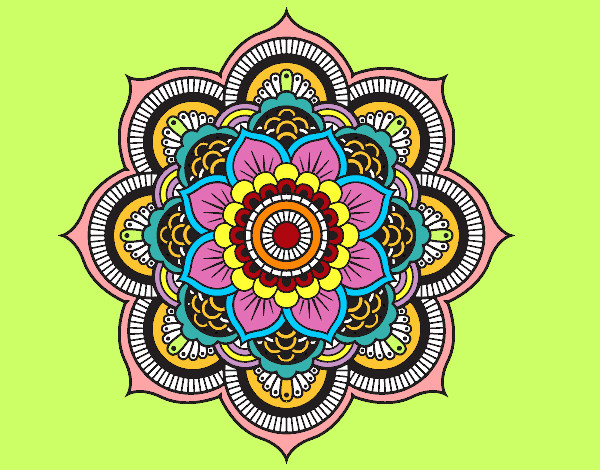 Desenho Mandala flor oriental pintado por Luzearte