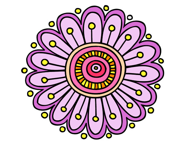 Desenho Mandala margarida pintado por gismonti