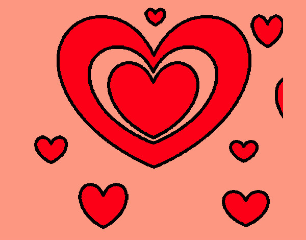Desenho Muitos corações pintado por MParacampo
