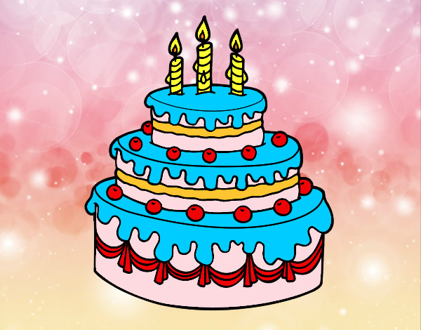 Desenho Torta de Aniversário pintado por gismonti