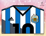 Desenho Camisa da copa do mundo de futebol 2014 da Argentina pintado por scott05