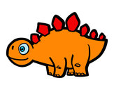 Desenho Estegossauro jovem pintado por loydy