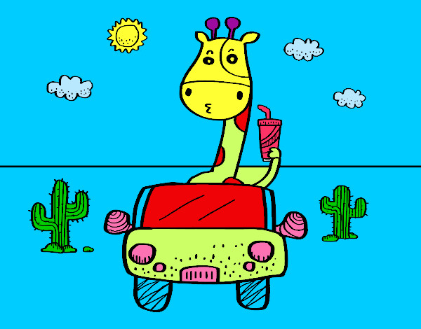Desenho Girafa de condução pintado por vyvyane