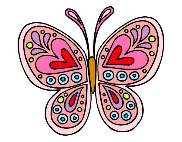 Desenho Mandala borboleta pintado por Mariaana