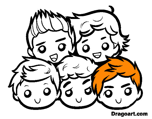 Desenho One Direction 2 pintado por Raylana