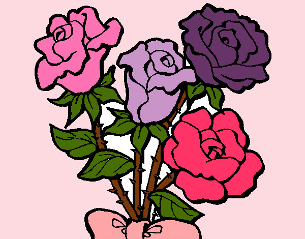 Desenho Ramo de rosas pintado por acristina