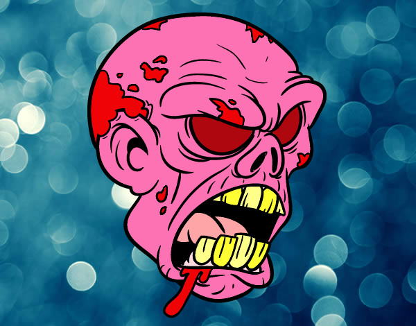Desenho Cabeça de zombie pintado por Jhhol
