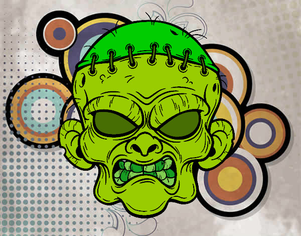 Desenho Cara de zombie pintado por Jhhol