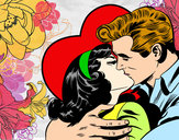 Desenho Casal a beijarem-se pintado por bbbb