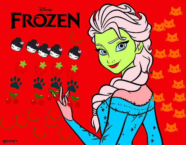 Desenho Elsa de Frozen pintado por Suka10