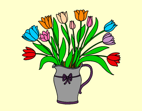 Desenho Jarro de tulipa pintado por Ivanilde