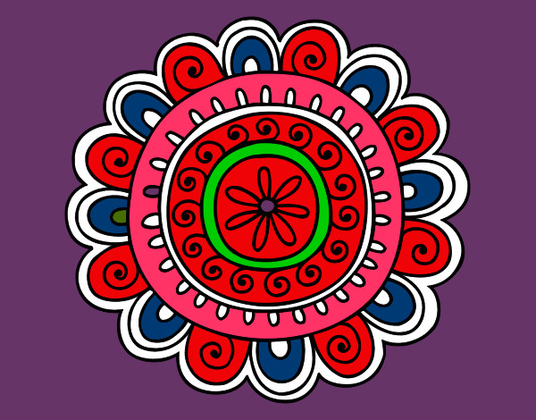 Desenho Mandala alegre pintado por Thathi