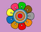 Desenho Mandala em forma de flor pintado por Thathi