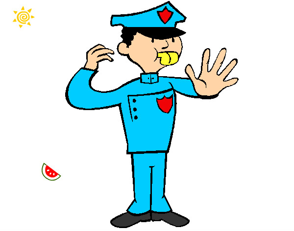 Desenho Polícia de trânsito pintado por GabrielMel