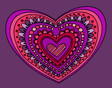Desenho Mandala coração pintado por luanaester