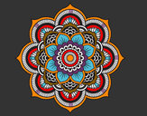 Desenho Mandala flor oriental pintado por BabiLan