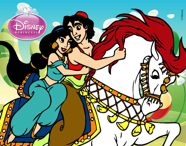 Aladdin - Aladdin e Jasmine a cavalo
