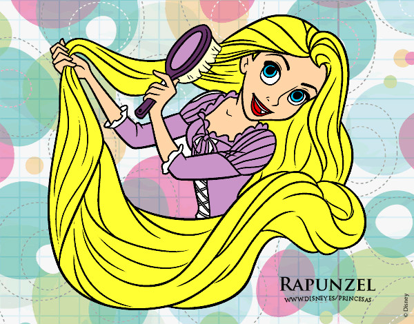 Desenho Entrelaçados - Rapunzel está penteando pintado por vitoriz
