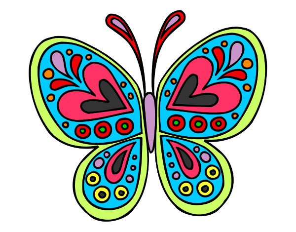 Desenho Mandala borboleta pintado por gisely