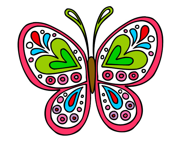 Desenho Mandala borboleta pintado por Marminas