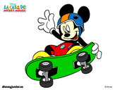 Desenho Rato Mickey em patim pintado por luisapires