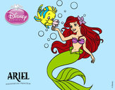 Desenho A Pequena Sereia - Ariel e Flounder pintado por nand
