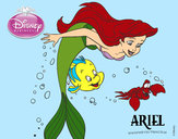 Desenho A Pequena Sereia - Ariel, Flunder e Sebastião pintado por nand