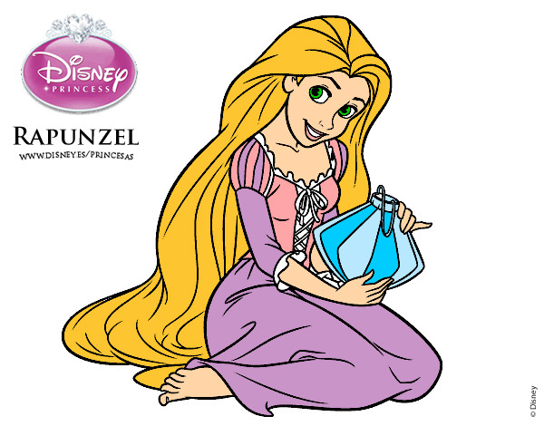 Desenho Entrelaçados - Rapunzel com luzes flutuantes pintado por nand