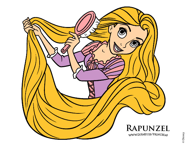 Desenho Entrelaçados - Rapunzel está penteando pintado por nand