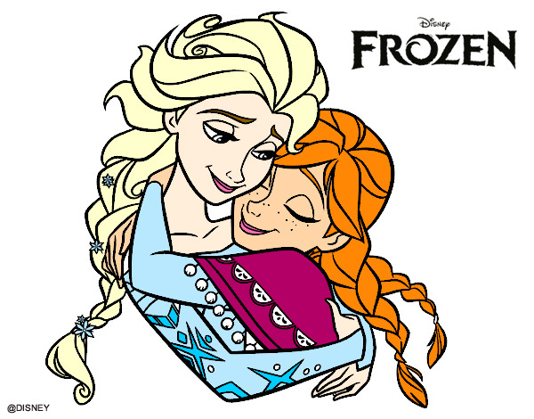 Desenho Frozen Elsa e Anna pintado por nand