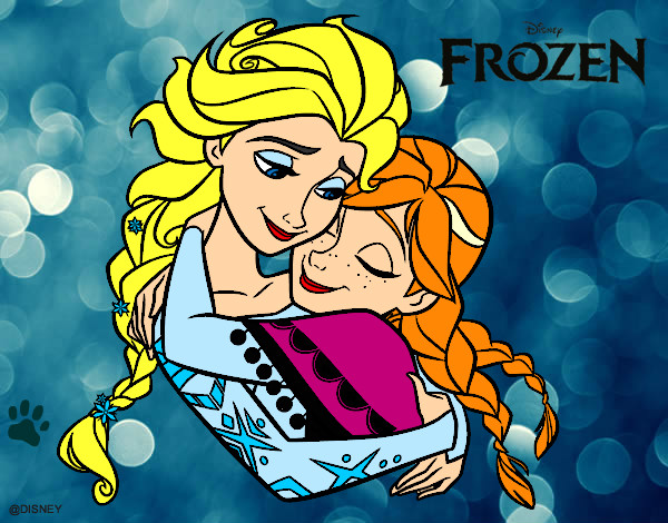 Desenho Frozen Elsa e Anna pintado por tetefa23