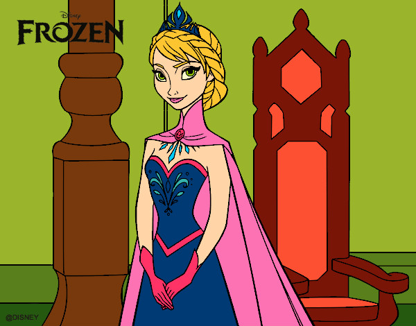 Desenho Frozen Rainha Elsa pintado por missmirim