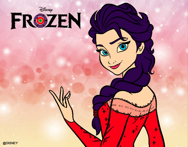 Desenho Elsa de Frozen pintado por missmirim
