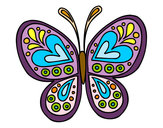 Desenho Mandala borboleta pintado por suelifranc