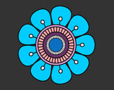 Desenho Mandala em forma de flor pintado por JuGhiggi
