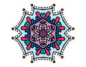 Desenho Mandala flor simétrico pintado por suelifranc