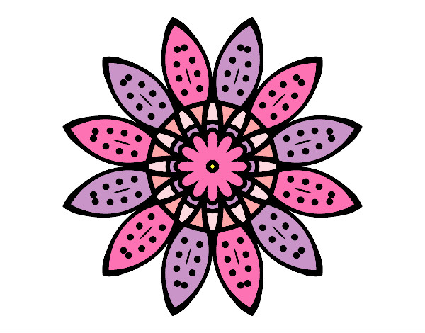 Desenho Mandala flores com pétalas pintado por reginac